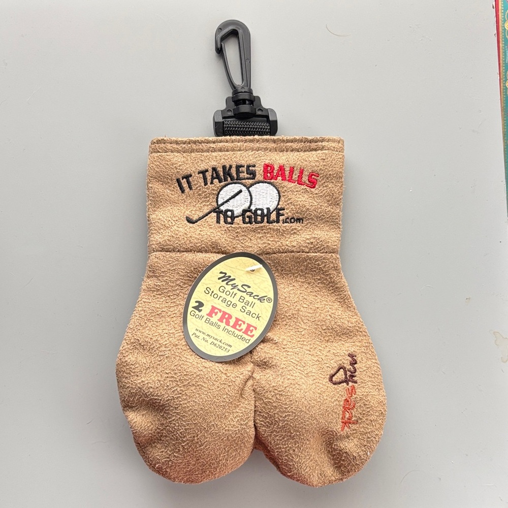 It takes balls Tan Golf Ball Storage Sack